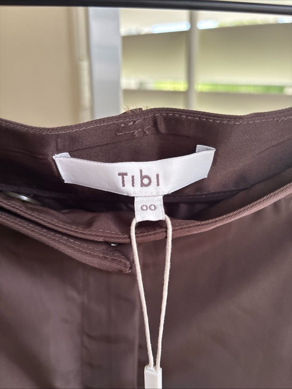 NWT Tibi Eco Nylon Midi Trouser Skirt Brown Size 00 - Picture 7 of 16